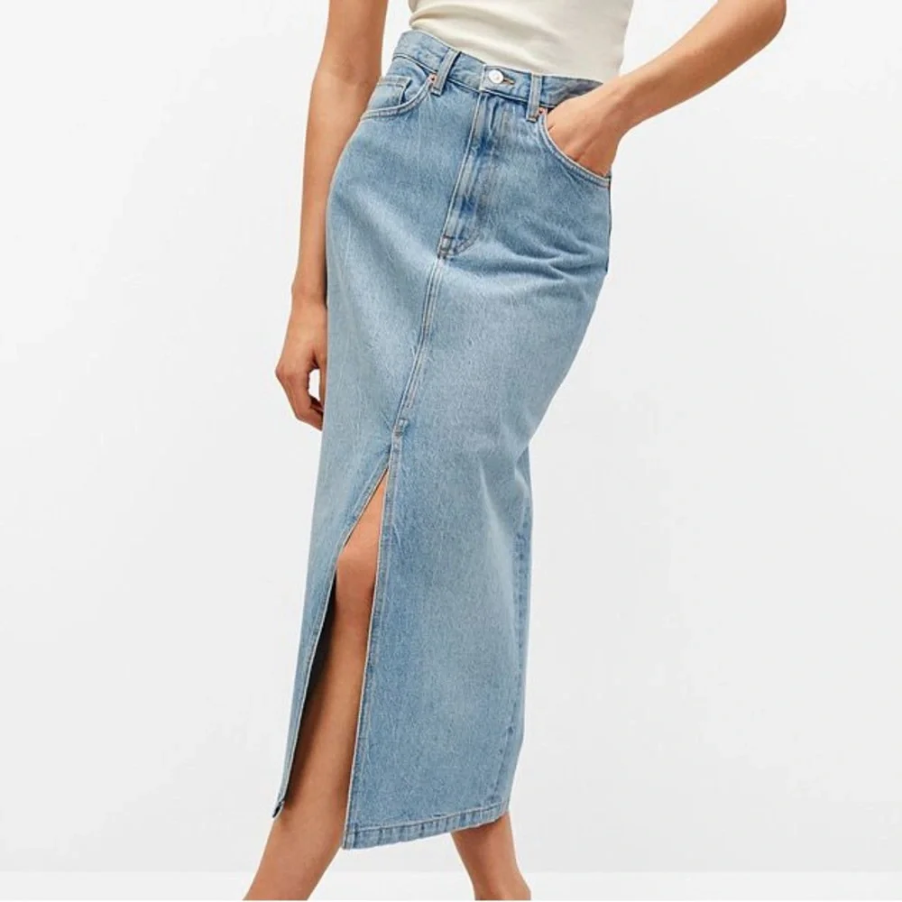 Mango Blue Denim Maxi Skirt - Picture 2 of 10